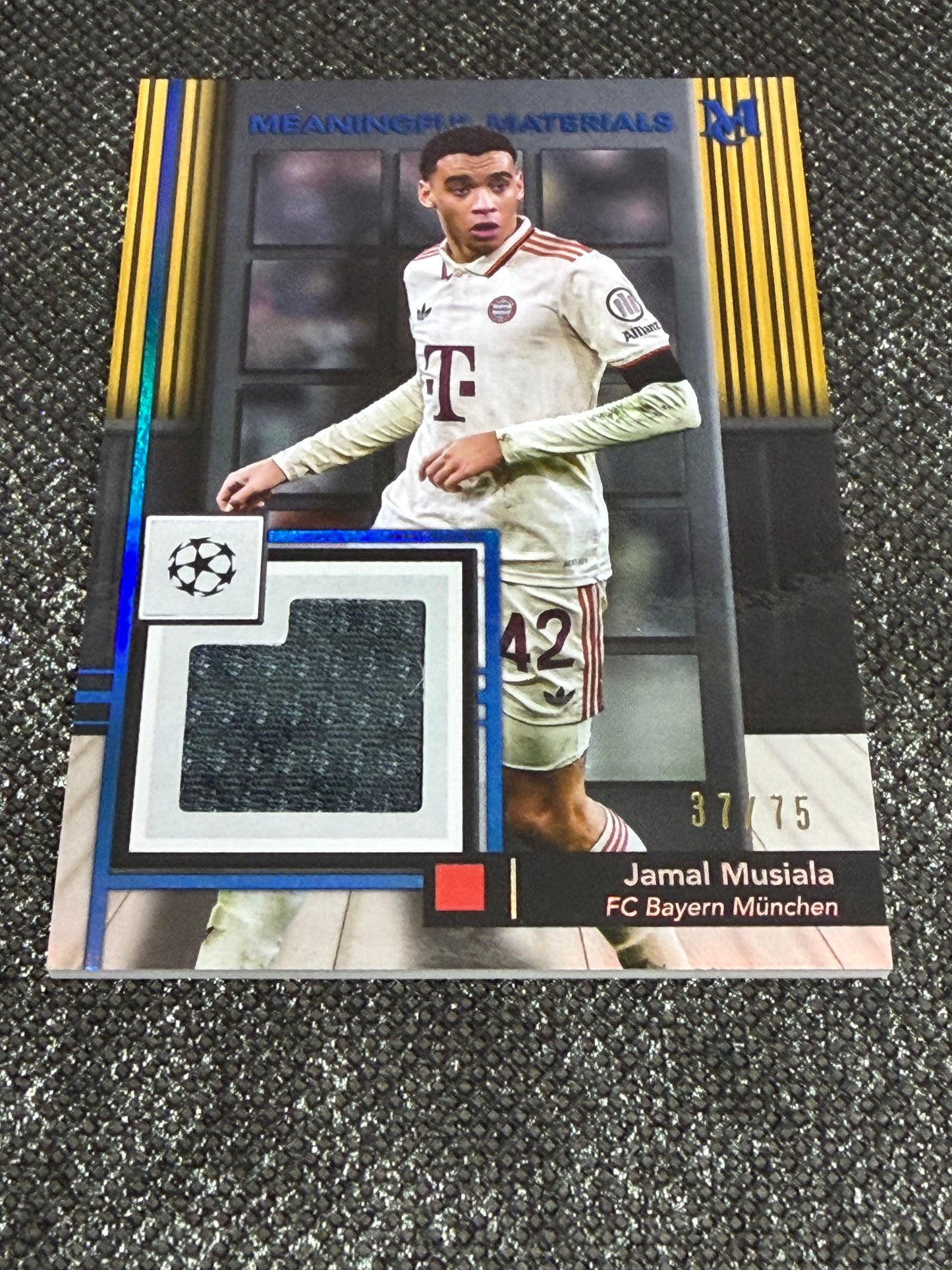 2024-25 Topps Museum Collection UEFA Club Competitions Meaningful Material Relic Card 37/75 - Jamal Musiala