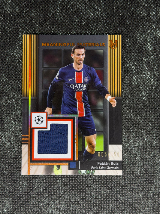 2024-25 Topps Museum Collection UEFA Club Competitions Meaningful Material Relic Card 005/150 - Fabian Ruiz