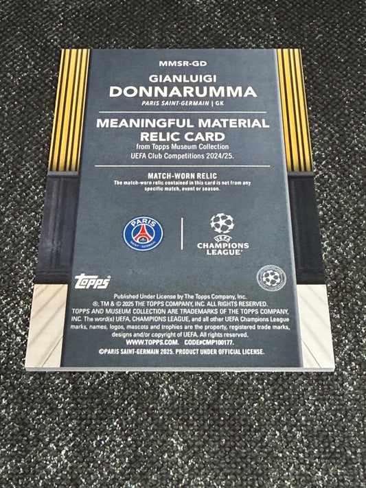 2024-25 Topps Museum Collection UEFA Club Competitions Meaningful Material Relic Card 135/199 - Gianluigi Donnarumma