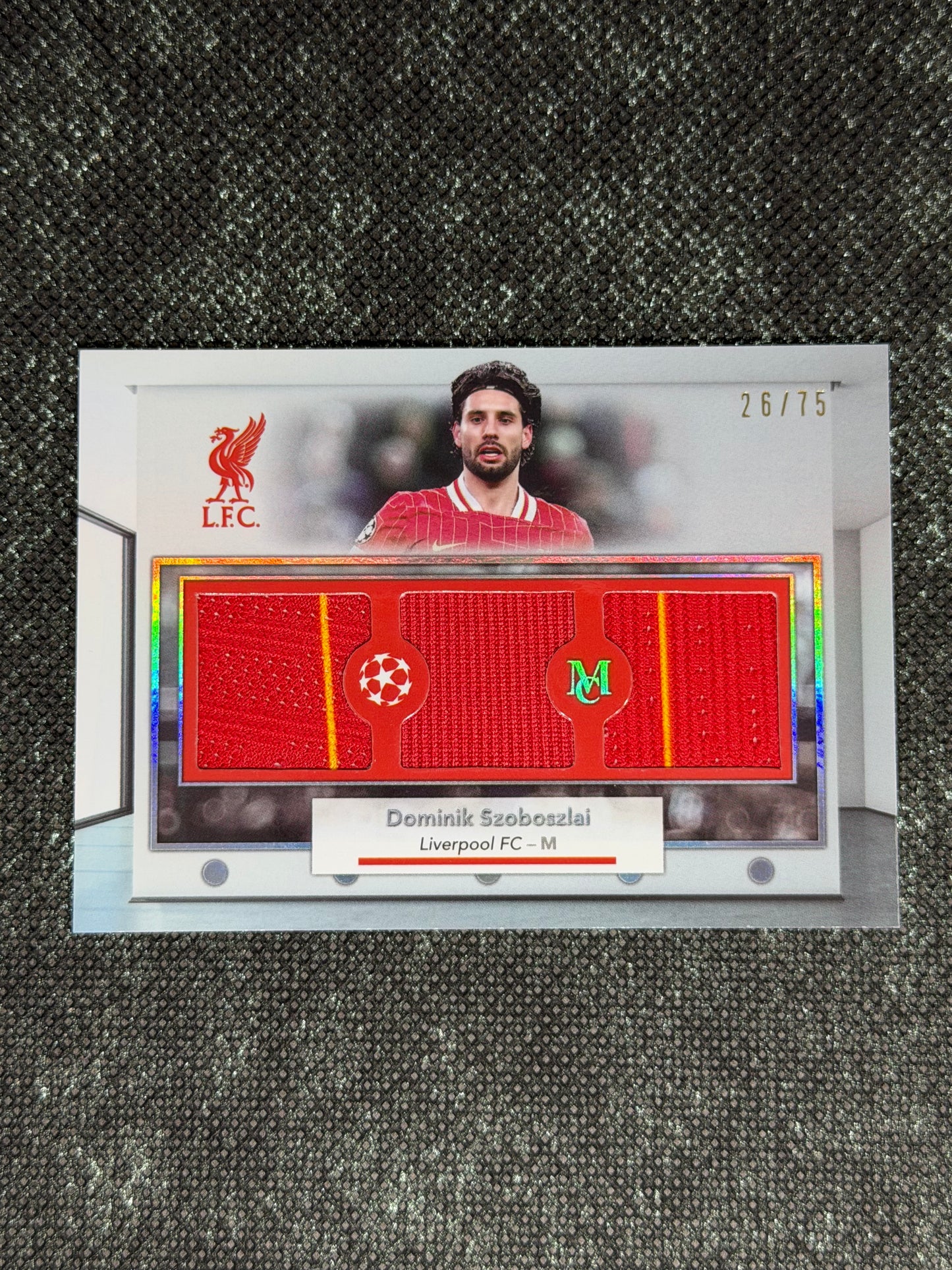 2024-25 Topps Museum Collection UEFA Club Competitions Single Player Triple Relic Card 26/75 - Dominik Szoboszlai