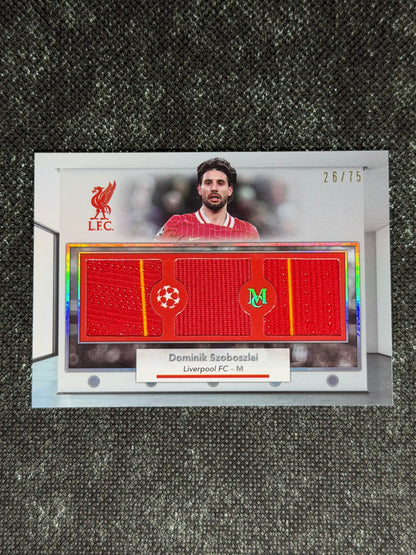 2024-25 Topps Museum Collection UEFA Club Competitions Single Player Triple Relic Card 26/75 - Dominik Szoboszlai