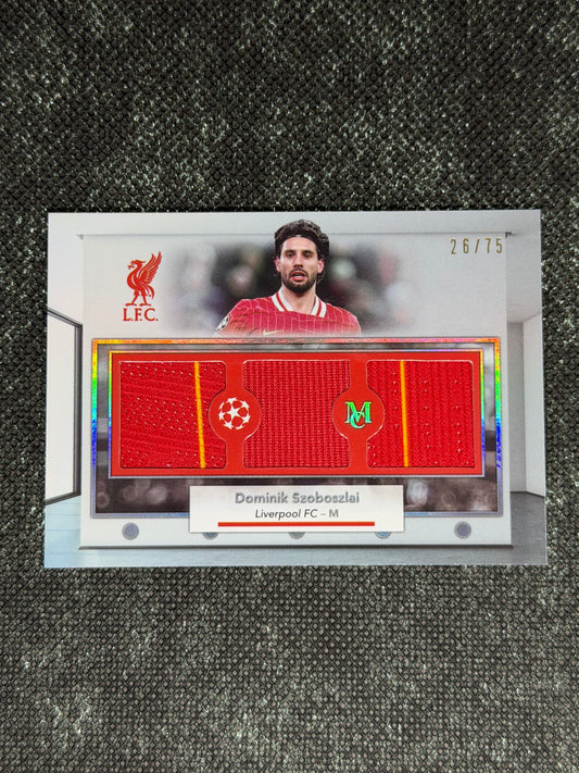 2024-25 Topps Museum Collection UEFA Club Competitions Single Player Triple Relic Card 26/75 - Dominik Szoboszlai