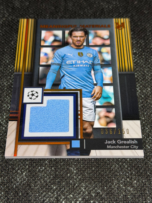 2024-25 Topps Museum Collection UEFA Club Competitions Meaningful Materials Relic Card 036/150 - Jack Grealish