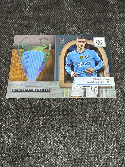 2024-25 Topps Museum Collection UEFA Club Competitions Momentous Materials Relic Card 139/150 - Phil Foden