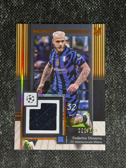 2024-25 Topps Museum Collection UEFA Club Competitions Meaningful Materials Relic Card 081/150 - Federico Dimarco