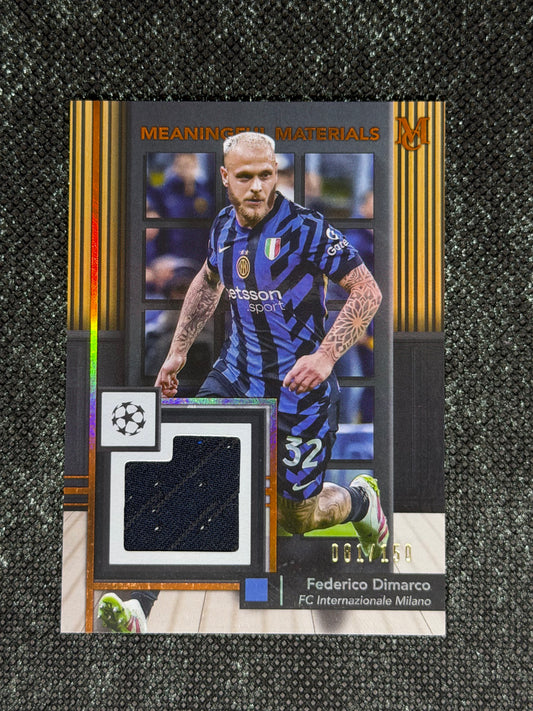 2024-25 Topps Museum Collection UEFA Club Competitions Meaningful Materials Relic Card 081/150 - Federico Dimarco