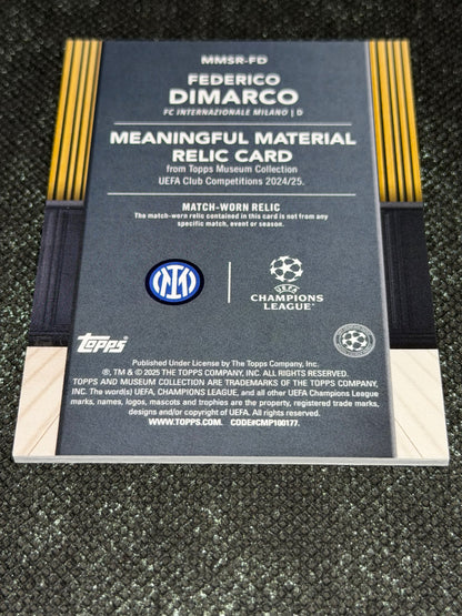 2024-25 Topps Museum Collection UEFA Club Competitions Meaningful Materials Relic Card 081/150 - Federico Dimarco