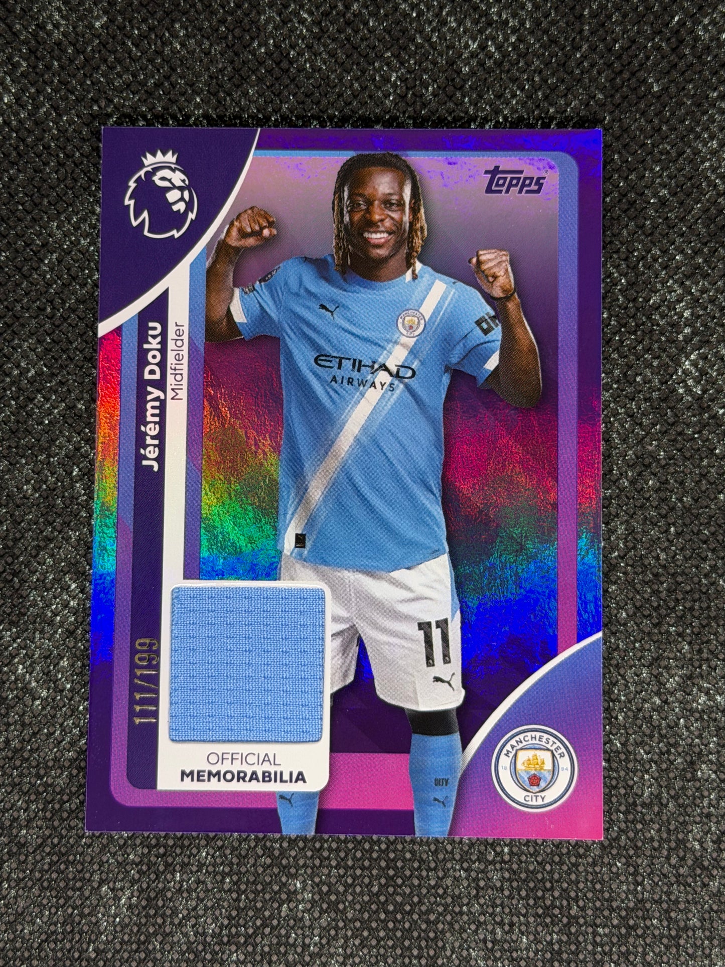 2025-26 Topps Premier League Player Worn Relic 111/199 - Jeremy Doku