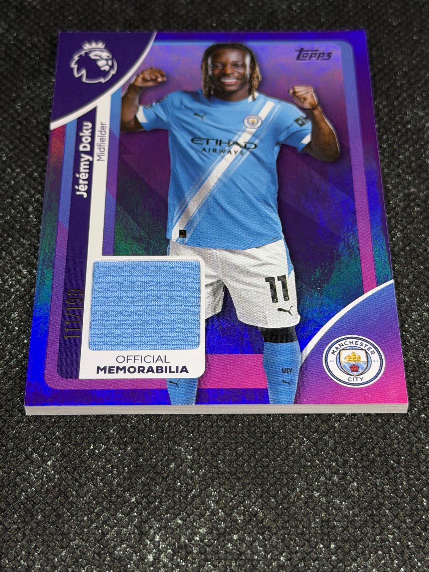2025-26 Topps Premier League Player Worn Relic 111/199 - Jeremy Doku