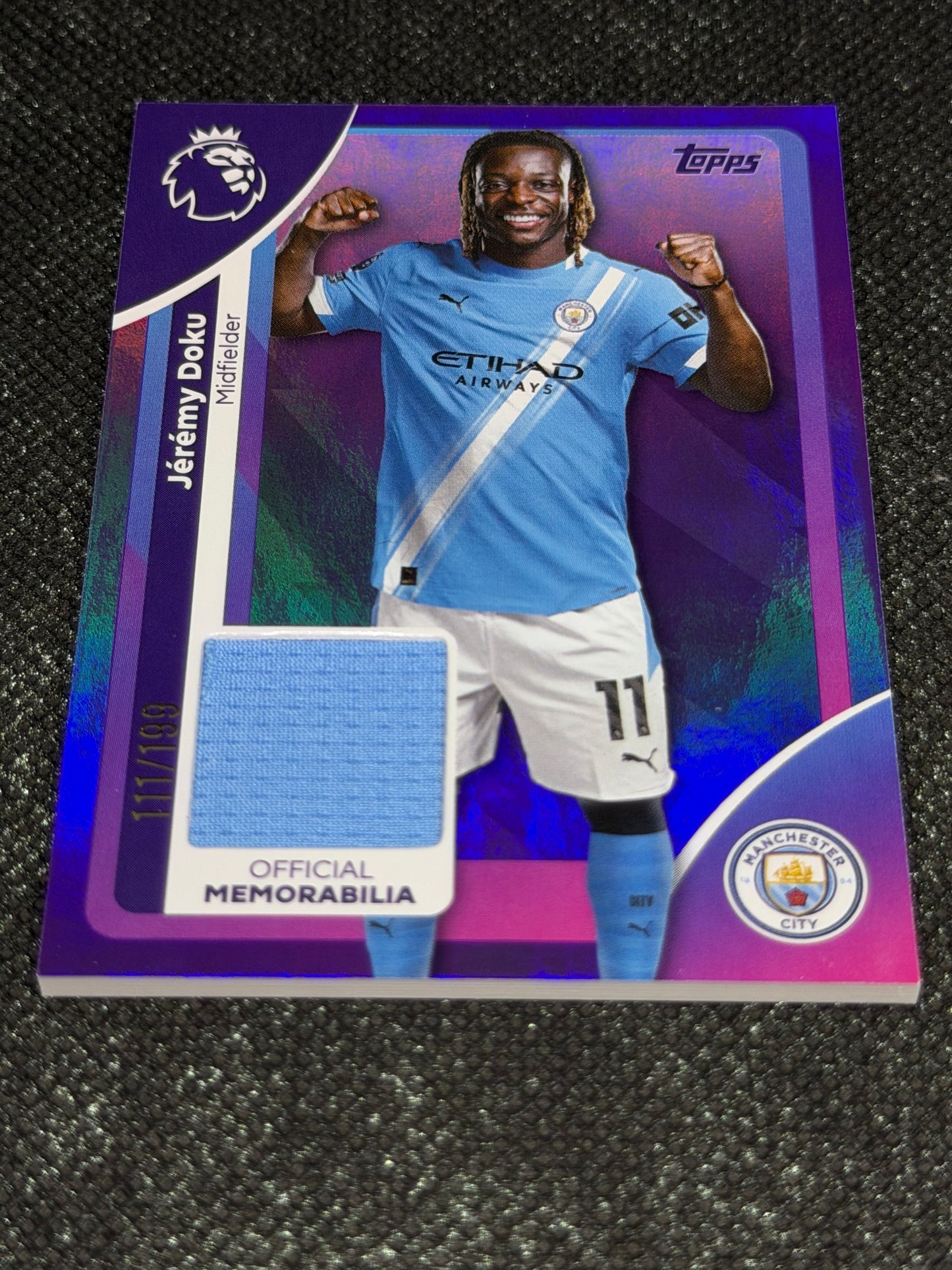 2025-26 Topps Premier League Player Worn Relic 111/199 - Jeremy Doku