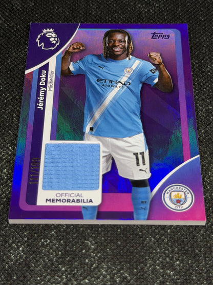 2025-26 Topps Premier League Player Worn Relic 111/199 - Jeremy Doku