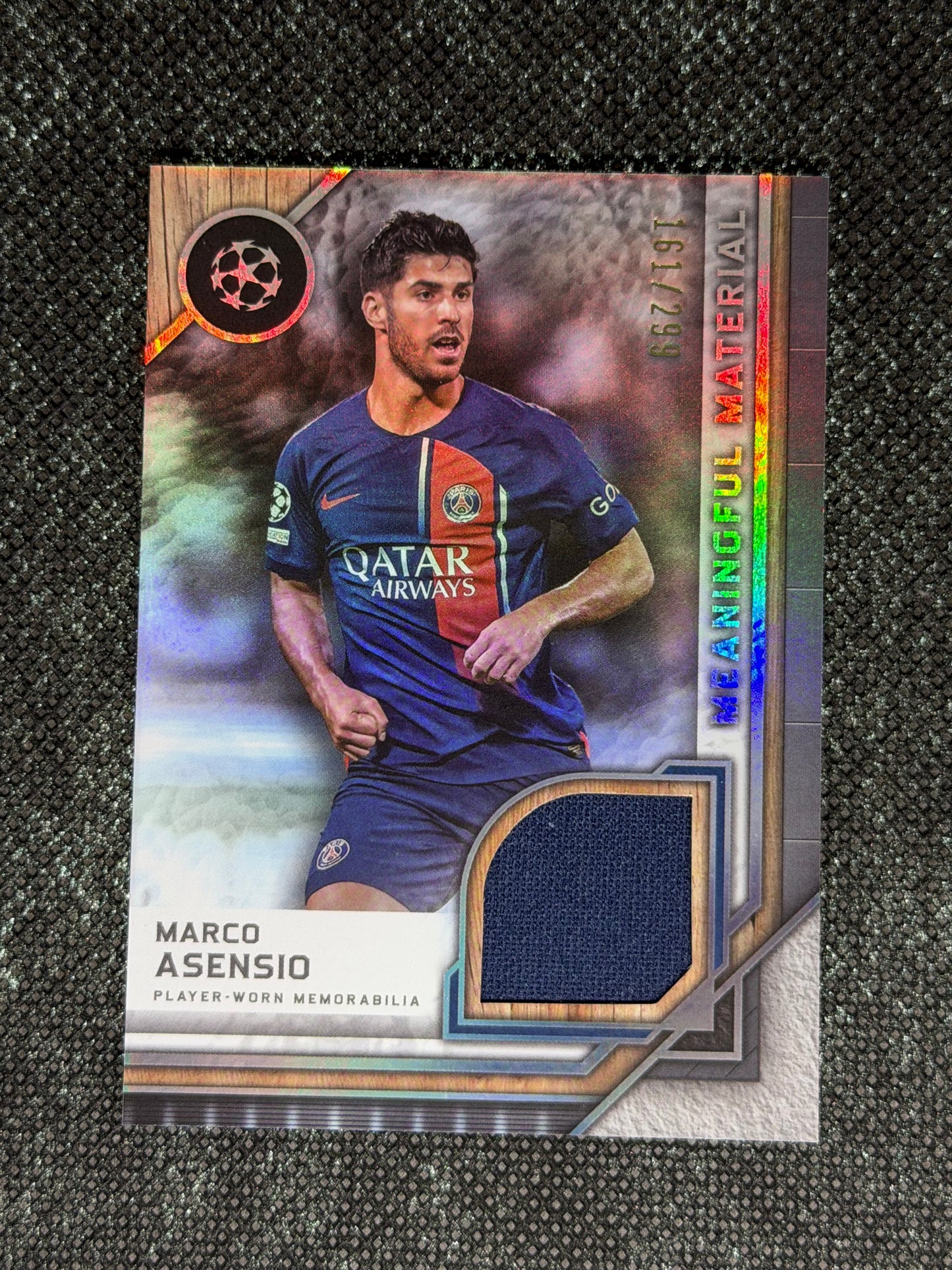 2024-25 Topps Museum Collection UEFA Club Competitions Meaningful Materials Relic Card 161/299 - Marco Asensio