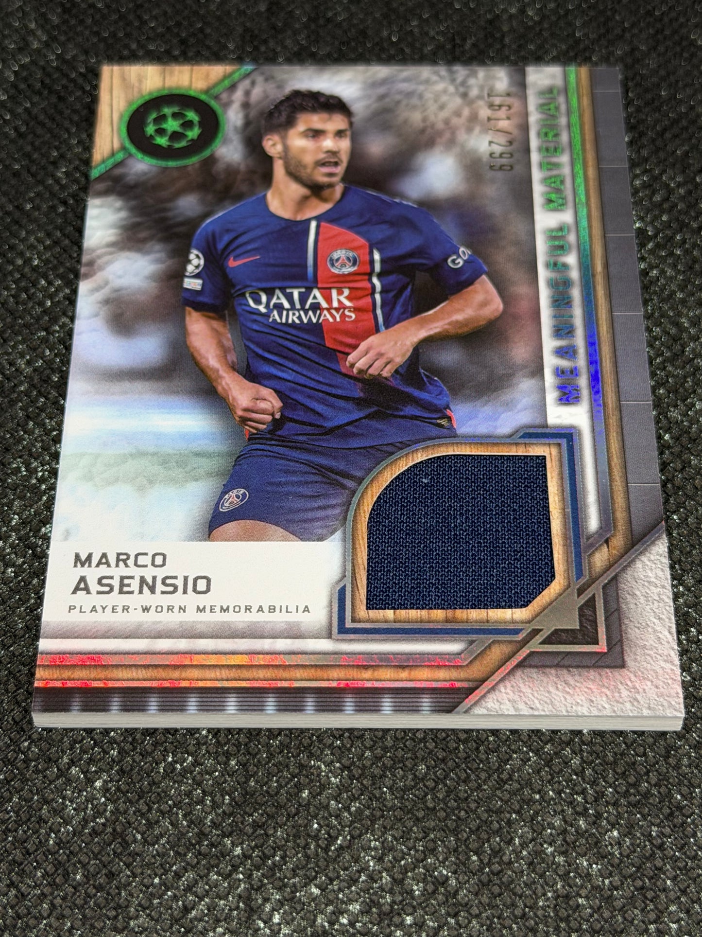 2024-25 Topps Museum Collection UEFA Club Competitions Meaningful Materials Relic Card 161/299 - Marco Asensio