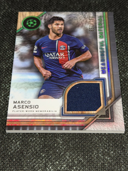2024-25 Topps Museum Collection UEFA Club Competitions Meaningful Materials Relic Card 161/299 - Marco Asensio