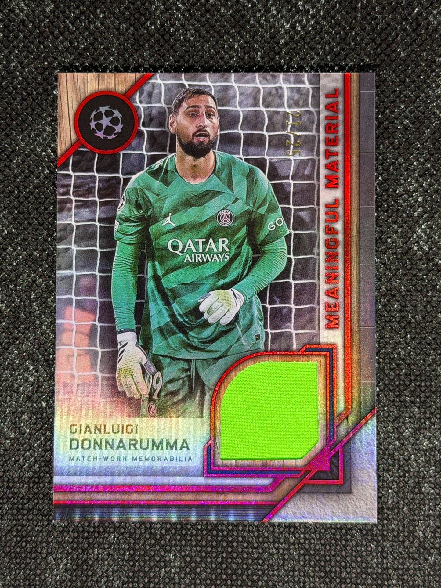 2024-25 Topps Museum Collection UEFA Club Competitions Meaningful Material Relic Card 21/25 - Gianluigi Donnarumma