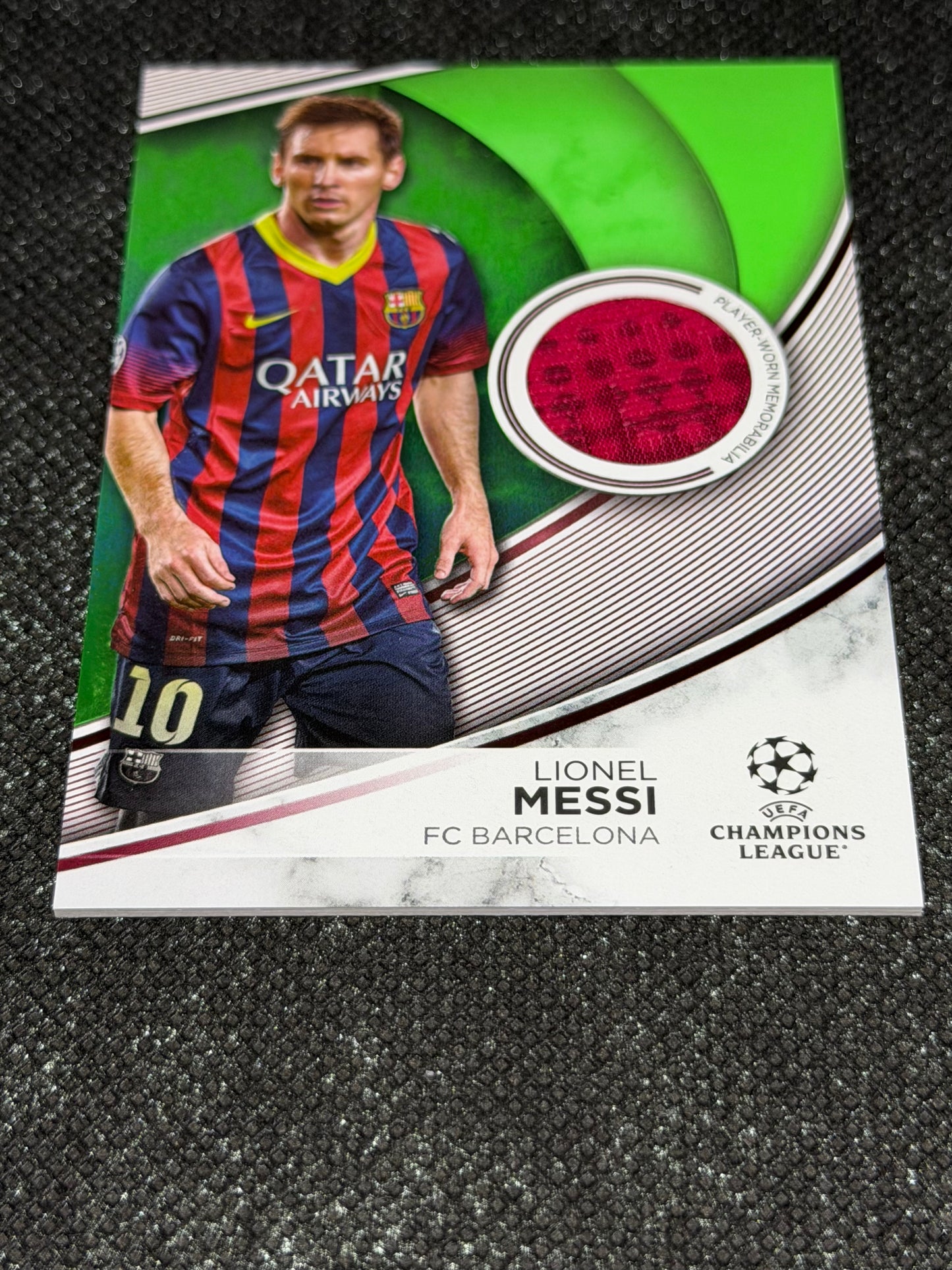 2023-24 Topps UEFA Club Competitions Supestar Relic Card 013/199 - Lionel Messi
