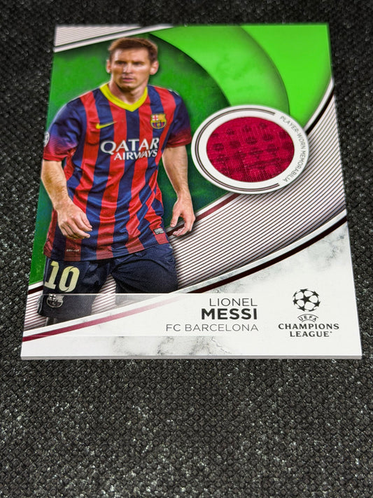 2023-24 Topps UEFA Club Competitions Supestar Relic Card 013/199 - Lionel Messi