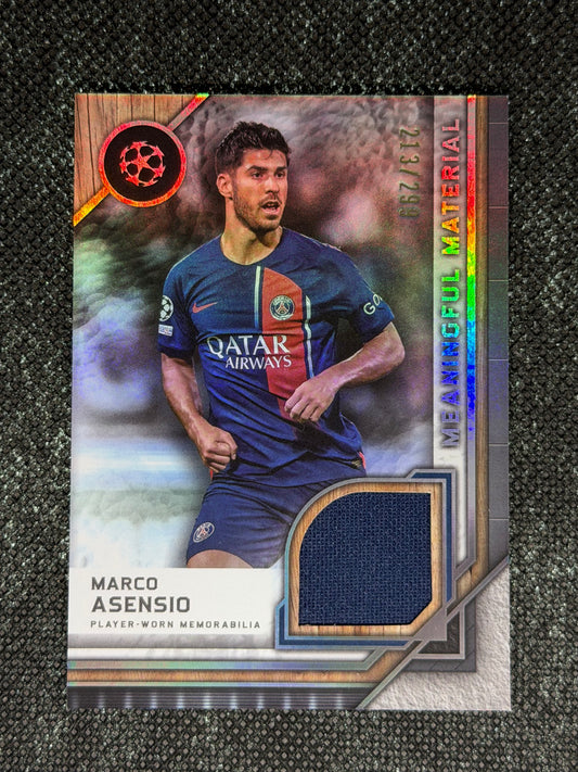 2024-25 Topps Museum Collection UEFA Club Competitions Meaningful Materials Relic Card 213/299 - Marco Asensio