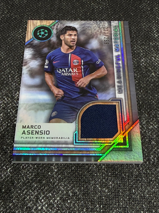 2024-25 Topps Museum Collection UEFA Club Competitions Meaningful Materials Relic Card 213/299 - Marco Asensio