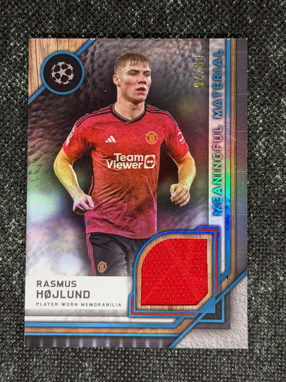 2024-25 Topps Museum Collection UEFA Club Competitions Meaningful Materials Relic Card 08/75 - Rasmus Hojlund