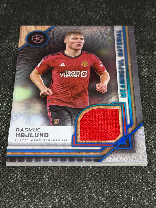 2024-25 Topps Museum Collection UEFA Club Competitions Meaningful Materials Relic Card 08/75 - Rasmus Hojlund