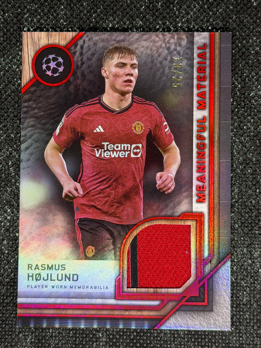2024-25 Topps Museum Collection UEFA Club Competitions Meaningful Materials Relic Card 10/25- Rasmus Hojlund