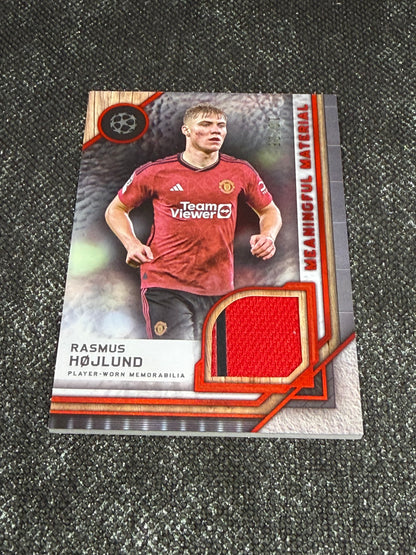 2024-25 Topps Museum Collection UEFA Club Competitions Meaningful Materials Relic Card 10/25- Rasmus Hojlund
