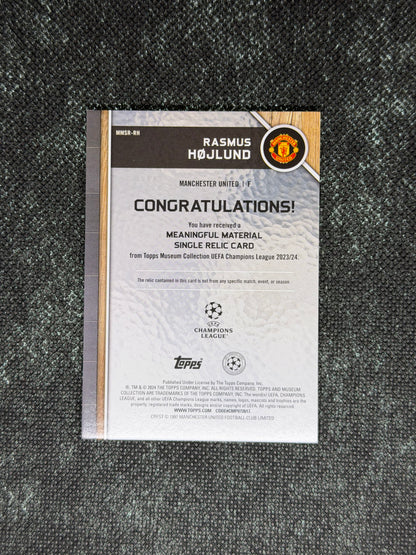 2024-25 Topps Museum Collection UEFA Club Competitions Meaningful Materials Relic Card 10/25- Rasmus Hojlund