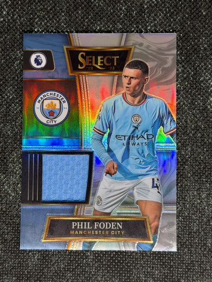 2022-23 Panini Select Premier League Soccer Swatches Silver Prizm - Phil Foden
