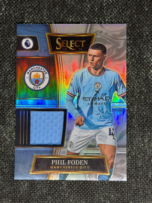 2022-23 Panini Select Premier League Soccer Swatches Silver Prizm - Phil Foden