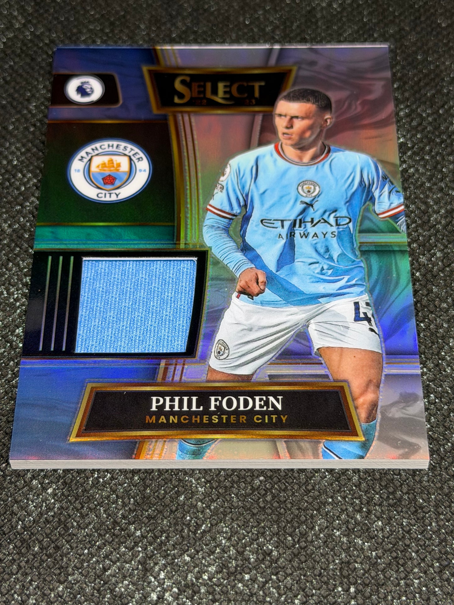 2022-23 Panini Select Premier League Soccer Swatches Silver Prizm - Phil Foden