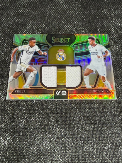 2023-24 Panini Select La Liga Soccer Dual Swatches Silver Prizm - Vini Jr. & Rodrygo