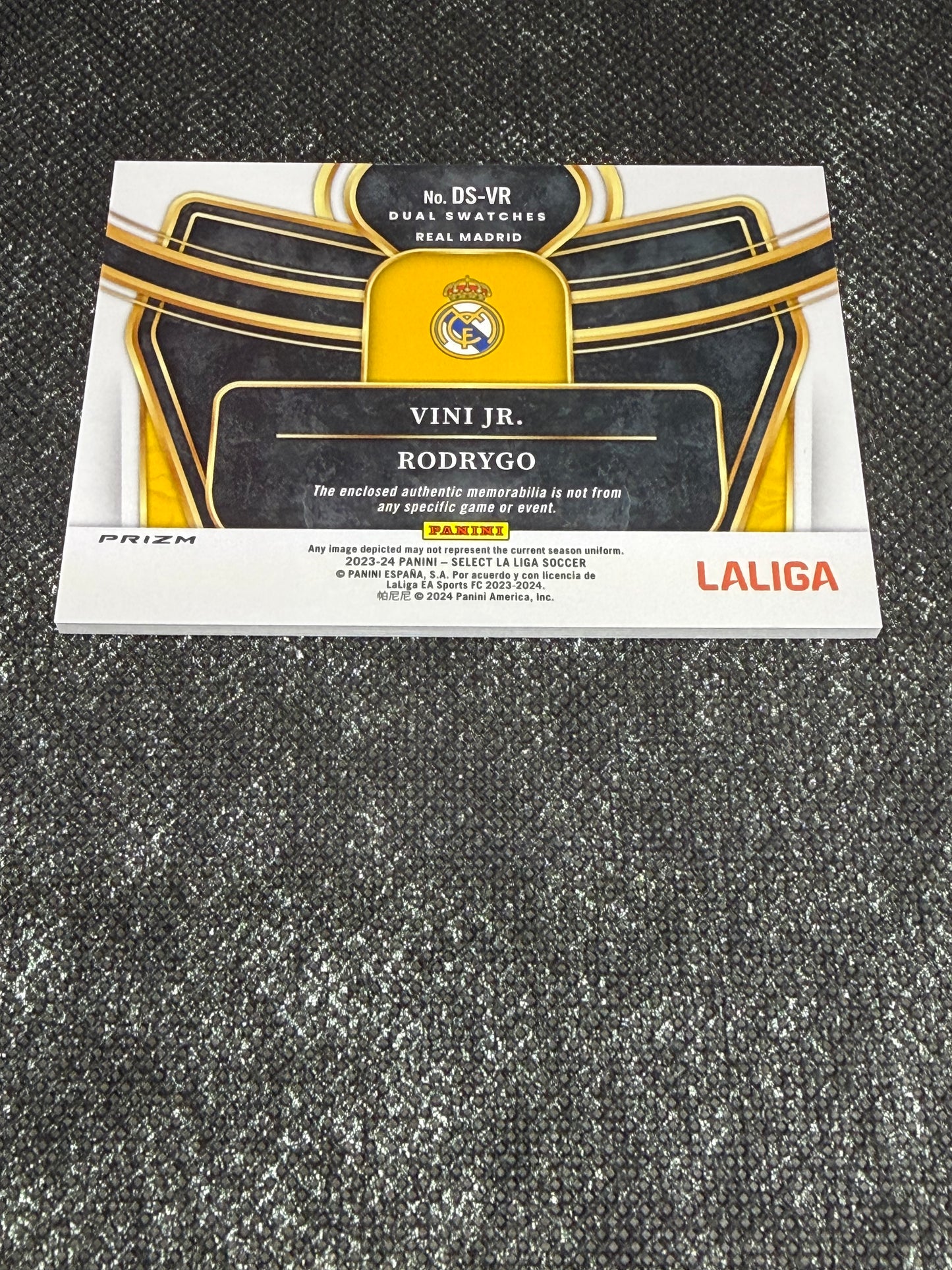 2023-24 Panini Select La Liga Soccer Dual Swatches Silver Prizm - Vini Jr. & Rodrygo