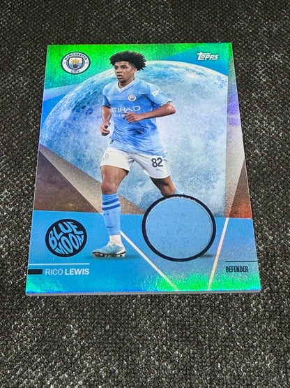 2023-24 Topps Manchester City Team Set Blue Moon Relic Card - Rico Lewis