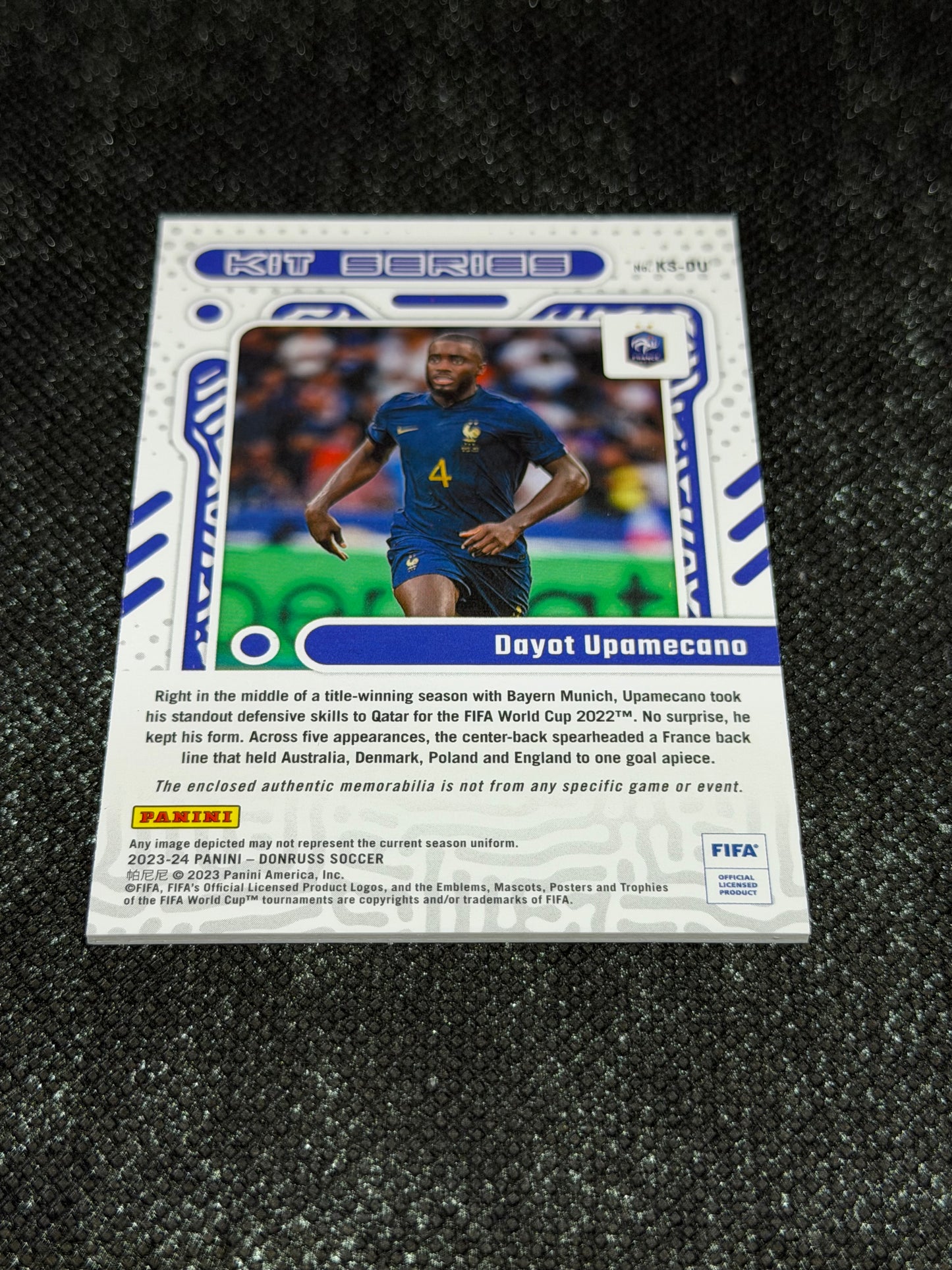 2023-24 Panini Donruss Soccer Kit Series - Dayot Upamecano