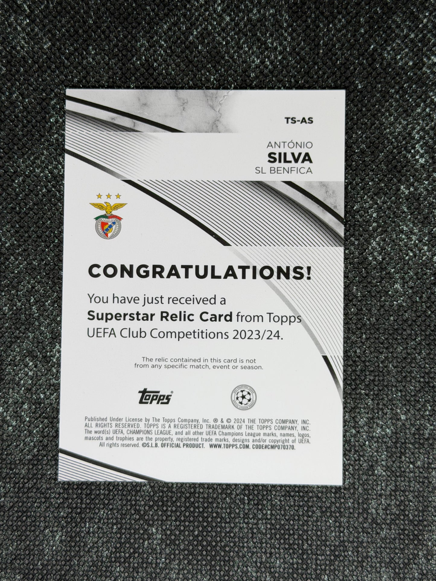 2023-24 Topps UEFA Club Competitions Supestar Relic Card - Antonio Silva