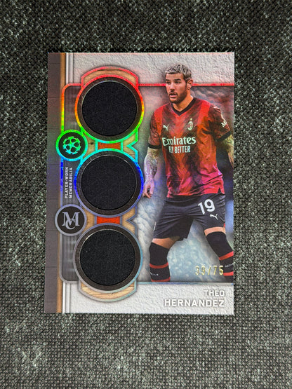 2024-25 Topps Museum Collection UEFA Club Competitions Single Player Triple Relic Card 39/75 - Theo Hernandez