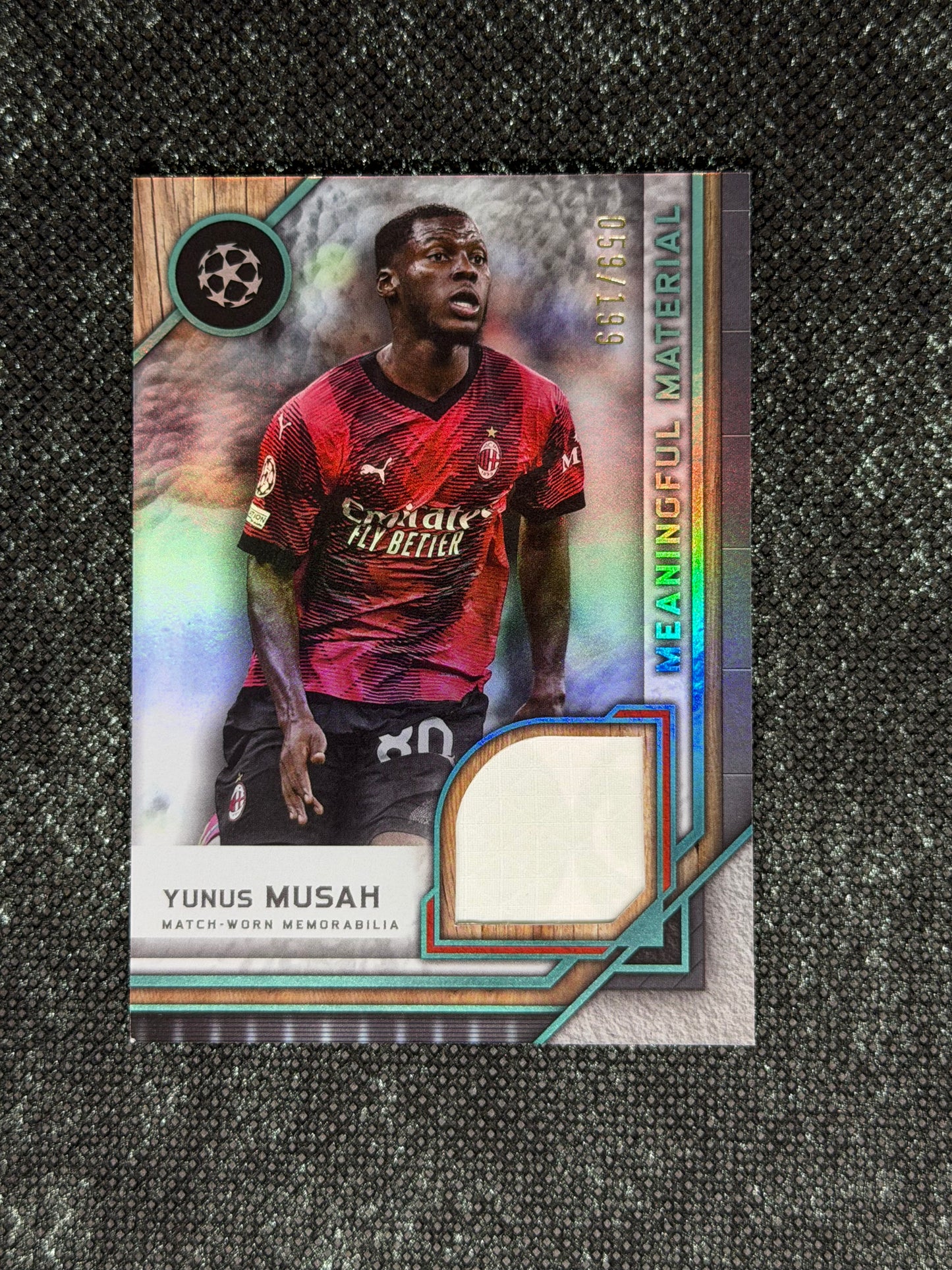 2024-25 Topps Museum Collection UEFA Club Competitions Meaningful Material Single Relic Card 059/199 - Yunus Musah