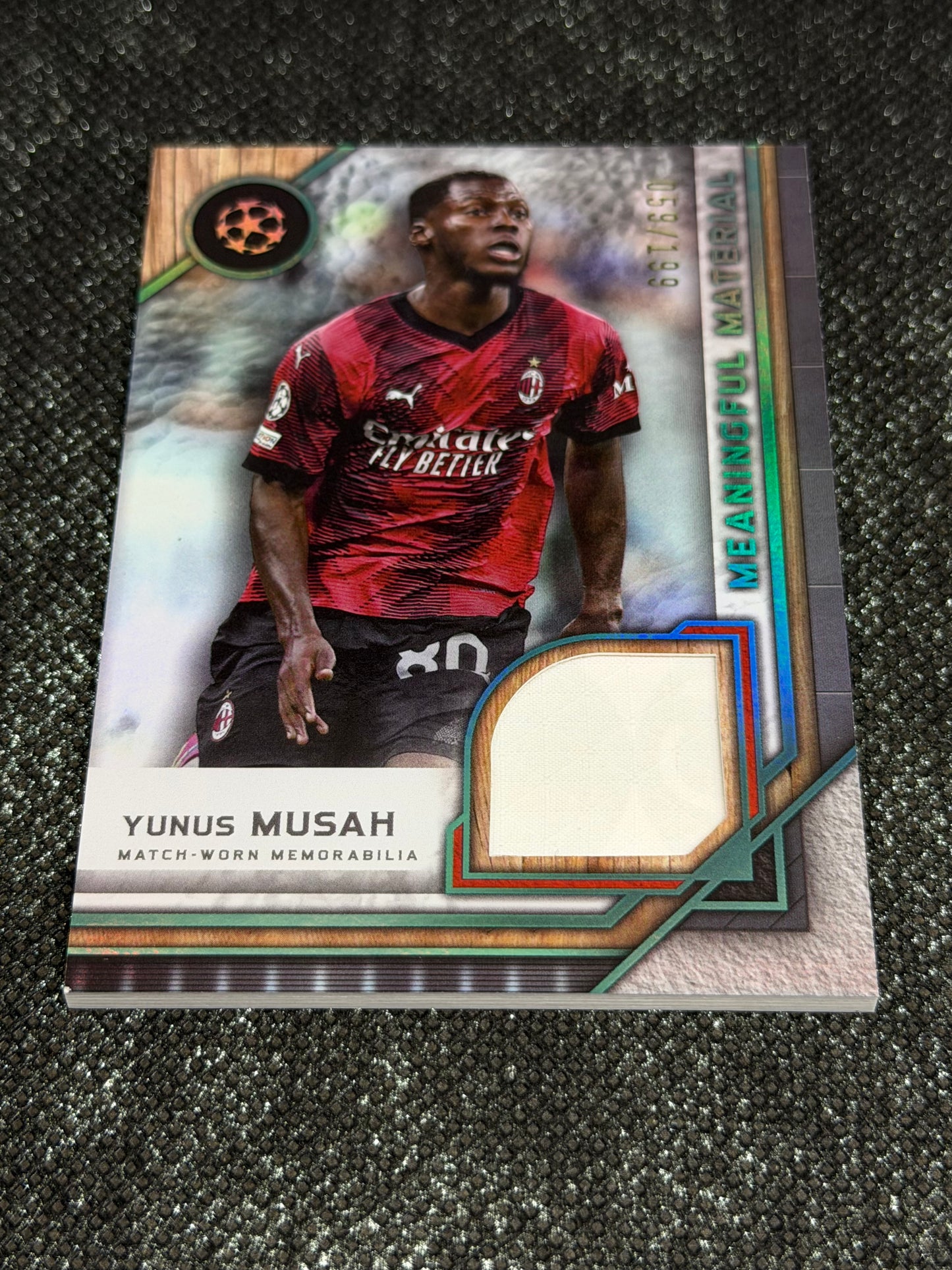 2024-25 Topps Museum Collection UEFA Club Competitions Meaningful Material Single Relic Card 059/199 - Yunus Musah
