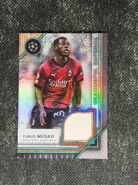 2024-25 Topps Museum Collection UEFA Club Competitions Meaningful Material Single Relic Card 043/199 - Yunus Musah