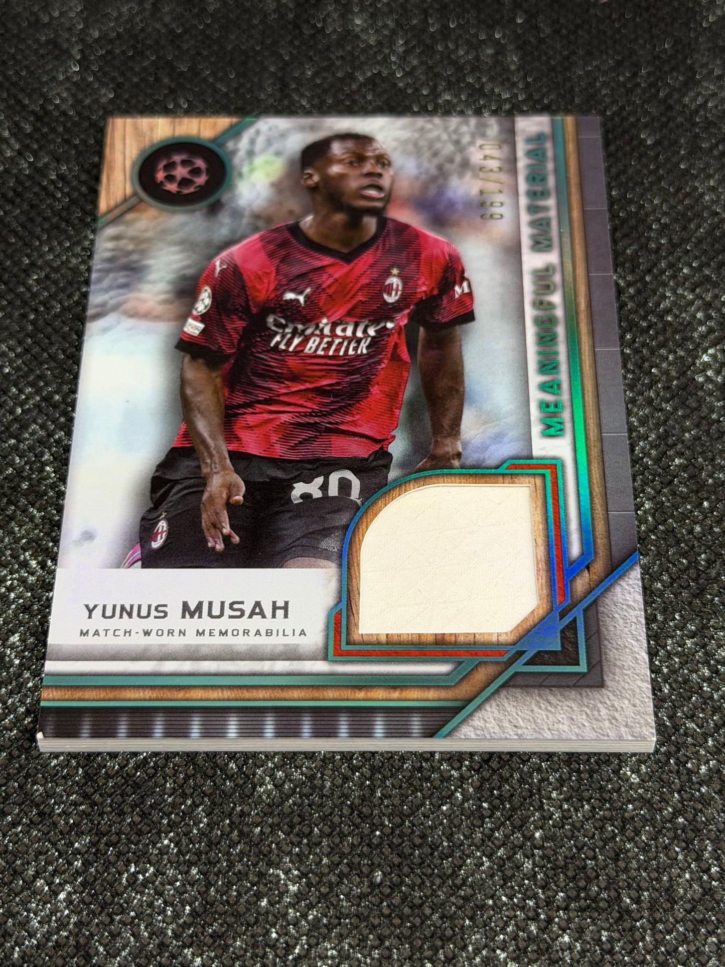 2024-25 Topps Museum Collection UEFA Club Competitions Meaningful Material Single Relic Card 043/199 - Yunus Musah