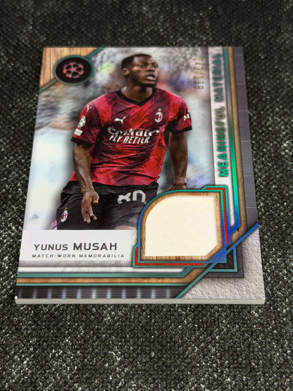 2024-25 Topps Museum Collection UEFA Club Competitions Meaningful Material Single Relic Card 043/199 - Yunus Musah