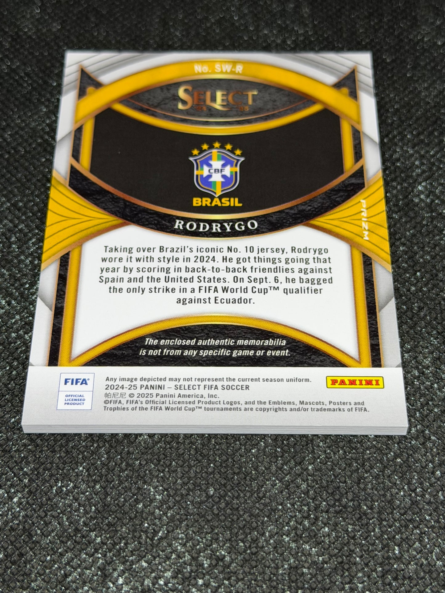 2024-25 Panini Select La Liga Soccer Swatches Silver Prizm - Rodrygo
