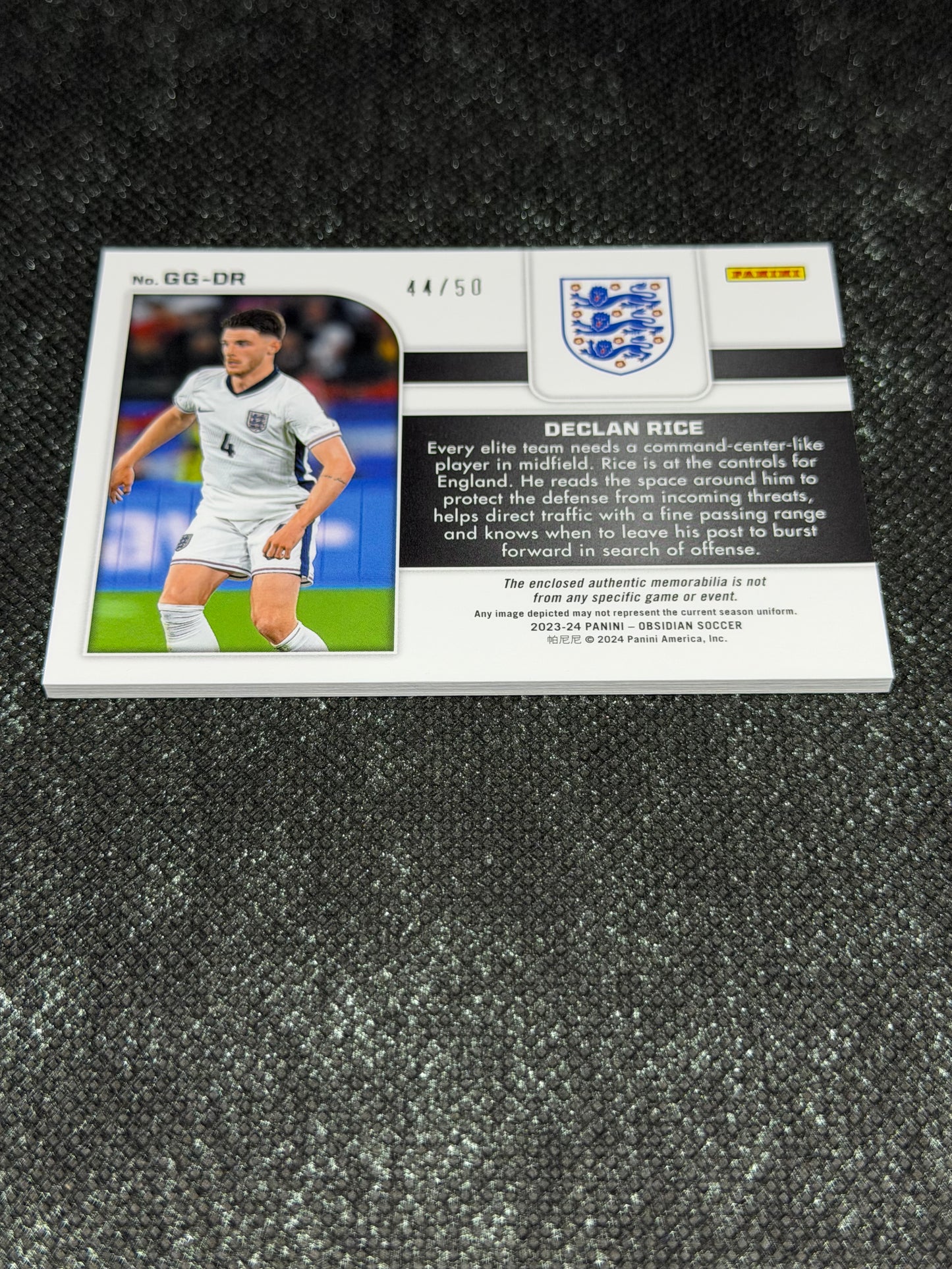 2023-24 Panini Obsidian Soccer Galaxy Gear 44/50 - Declan Rice