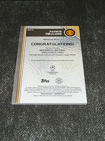 2024-25 Topps Museum Collection UEFA Club Competitions Meaningful Materials Relic Card (150/150 = 1/1) - Rasmus Hojlund