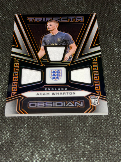 2023-24 Panini Obsidian Soccer Trifecta Material RC 58/99 - Adam Wharton