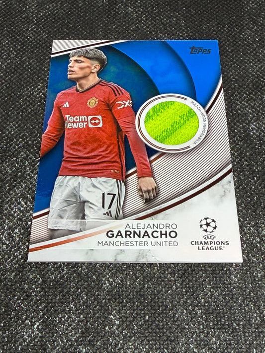 2023-24 Topps UEFA Club Competitions Supestar Relic Card 98/99 - Alejandro Garnacho