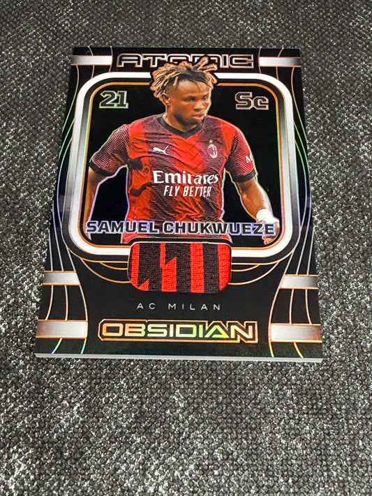 2023-24 Panini Obsidian Soccer Atomic Material 88/99 - Samuel Chukwueze