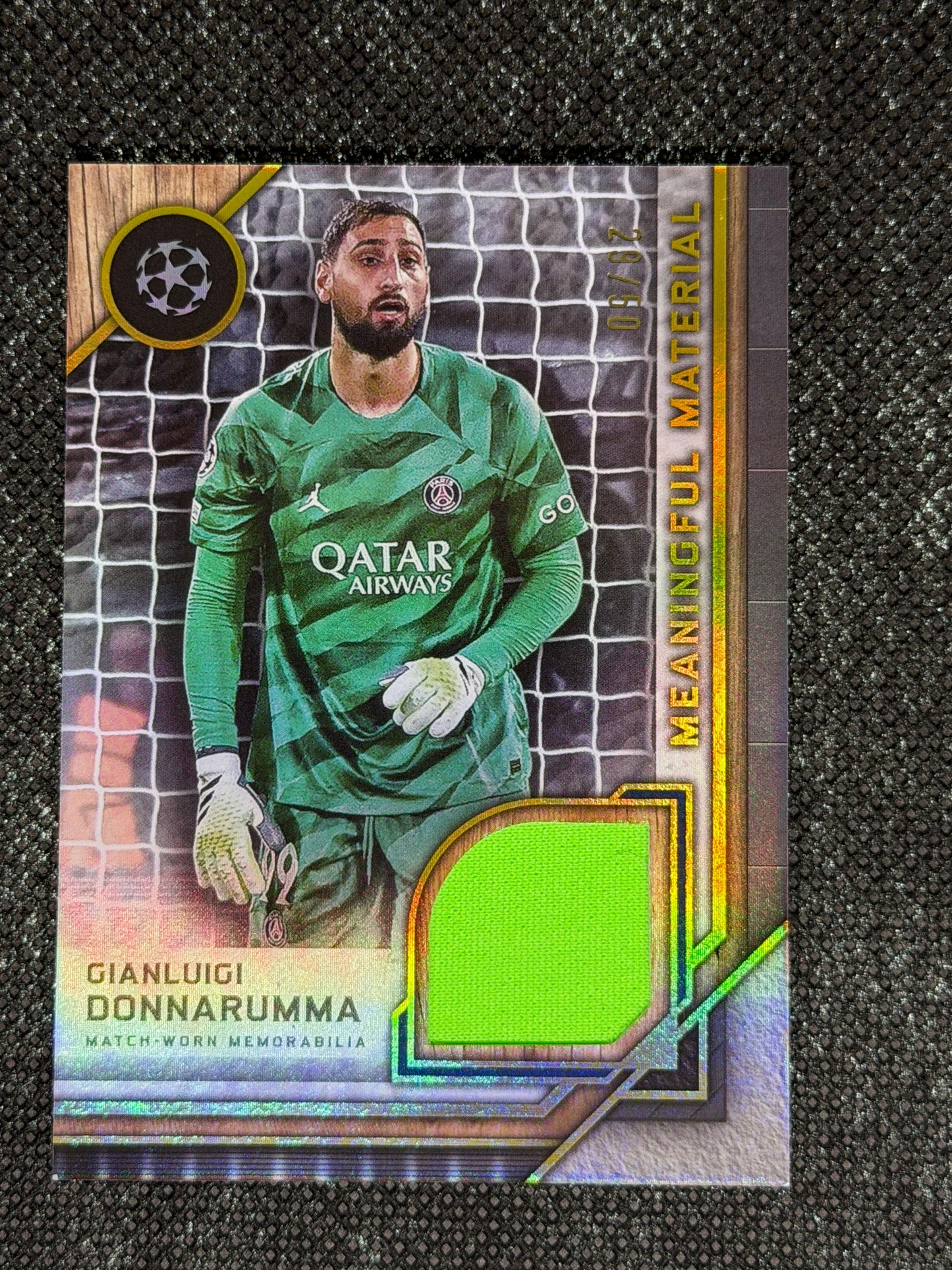 2024-25 Topps Museum Collection UEFA Club Competitions Meaningful Material Relic Card 29/50 - Gianluigi Donnarumma