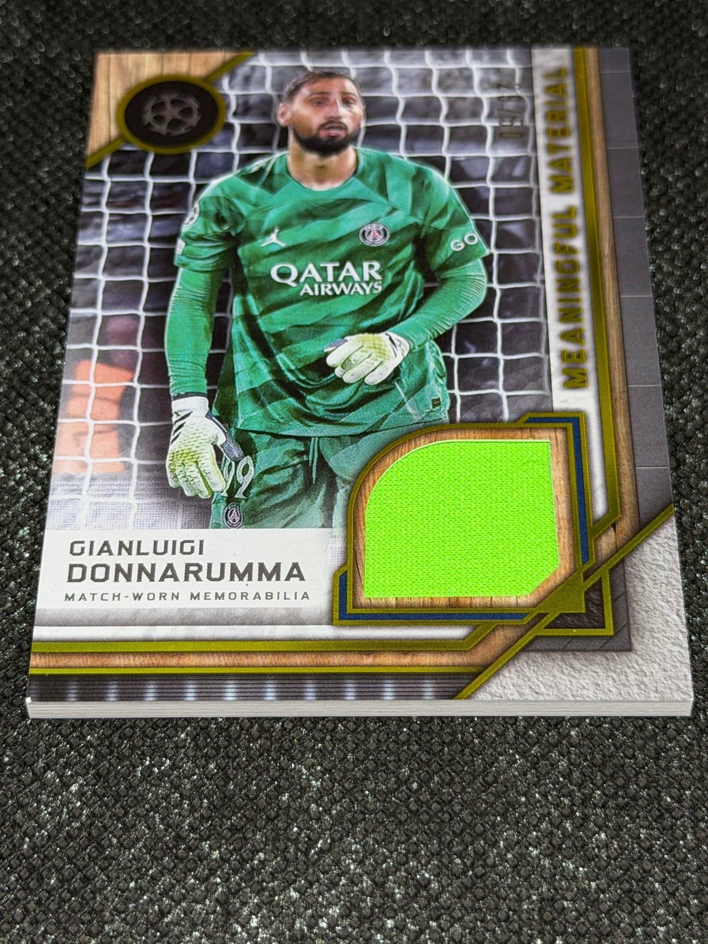 2024-25 Topps Museum Collection UEFA Club Competitions Meaningful Material Relic Card 29/50 - Gianluigi Donnarumma